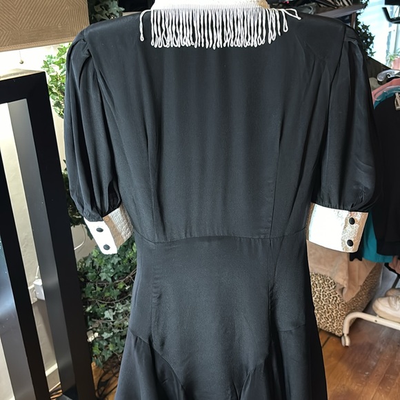 Alessandra Rich Embellished Silk- crepe mini dress in black, size large. - Picture 4 of 8